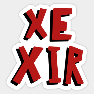 Xe Xir red and black pronouns Sticker